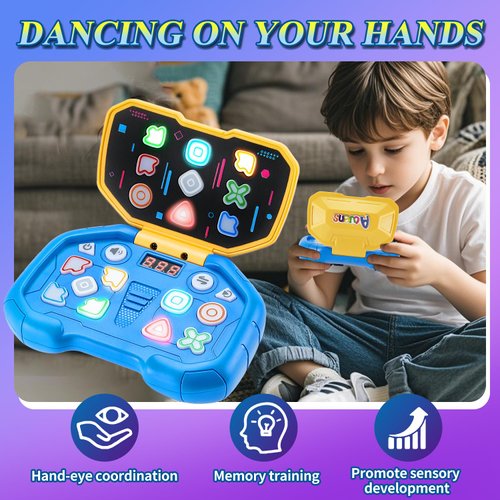 Acvens Handheld Dance Game,4 Mode,999 Level,Sensory Toys,Fast Puzzle Game,ADHD,Pop Fidget Toys for Kids Age 6-12,Birthday Gifts for Girls and Boys (Blue)