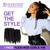 Darling Flexi Rod Curls 6X Crochet Hair Extensions, (3 packs of 2x per pack), Natural & Soft Texture, Fluffy Wand Curl, 14 Inch, #1B