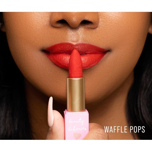 Beauty Bakerie Makeup Matte Lipstick, Long Lasting 24hr Wear Lip Stick for Women, Smooth Matte Finish, Highly Pigmented, Moisturizing, Smudge-Proof Matt Lipsticks, 3.5g, Waffle Pops