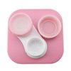 HAHIYO Contact Lens Case Box Holder Kit with Mirror Durable Leakproof Light Convenient Left/Right Eyes Contact Lens Container Soak Storage Kit with Tweezer Remover Tool Solution Bottle, Pink 2 Pack