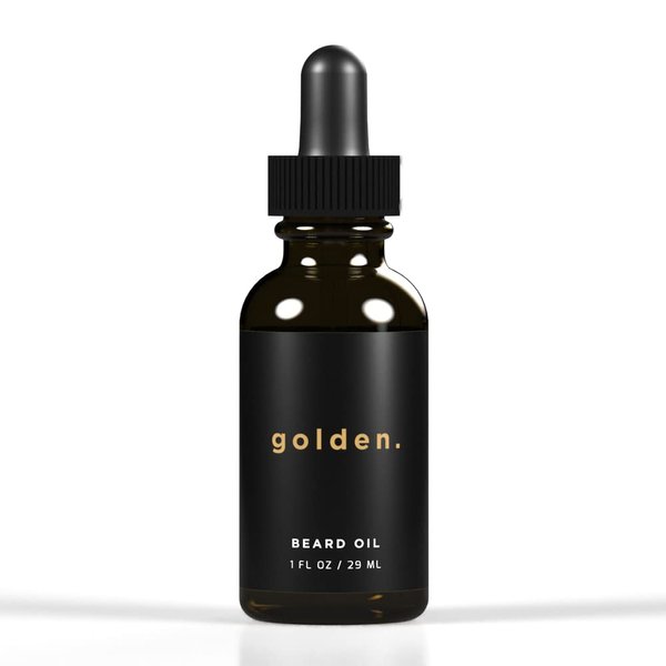 Golden Grooming Co. Natural Beard Oil for Men - Nourishing & Organic Beard Moisturizer - Organic Oil for Beard Growth - All-Natural Formula with Vitamin E - Smooth and Soft Beard - 1 fl oz