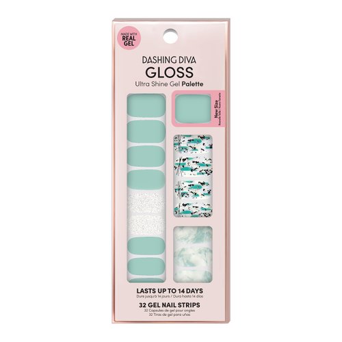 Dashing Diva Gloss Nail Strips - Desert Quartz | UV Free, Chip Resistant, Long Lasting Gel Nail Stickers | Contains 32 Nail Wraps, 1 Prep Pad, 1 Nail File
