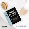 Mens Revival Mask| 2pc Hydrating Hydrogel Mens Face Mask with Hydrolyzed Marine Collagen, Vitamin E, Hyaluronic Acid, Aloe| Oversized, Beard Friendly& Skin Firming Face Mask for Men/Collagen Face Mask