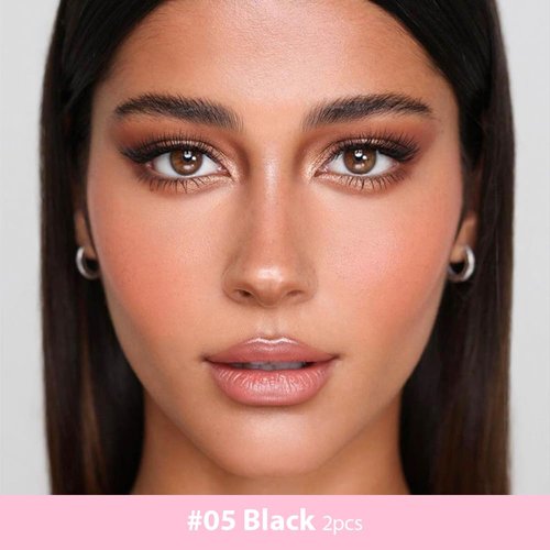 2 Pcs Black Magic Microblading Eyebrow Contouring Pen Brow Pencil, 2-in-1 Eyebrow Pencil with Brow Brush, Single-ended Eyebrow Brush, Hair Like Strokes, Natural Looking Eye Brow for Women, 05