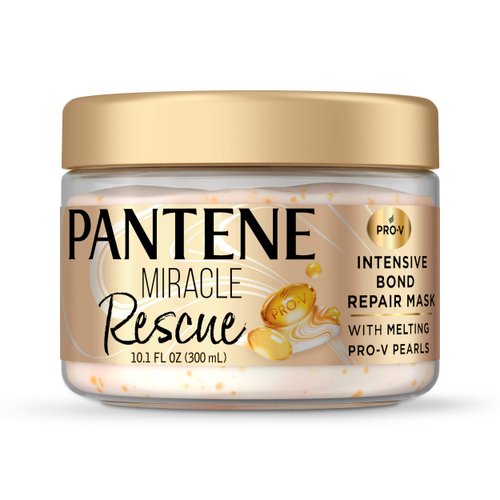 Pantene Miracle Rescue Hair Mask, Intensive Bond Repair with Melting Pro-V Pearls, Melts Away Damage, Builds Bonds, Strengthens Against Damage, Deep Conditioning for Dry Damaged Hair, 10.1 fl oz