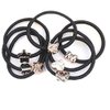Prebear 21pcs Black Hair Ties Korean Fashion Gold Medal for Women and Girls, Elastic bands, Ponytail Holder, Rubber bands
