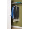 Household Essentials 311393 Hanging Garment Bag | Suit and Jacket Protector | Natural Cotton Canvas with Clear Vinyl Cover, Off-White