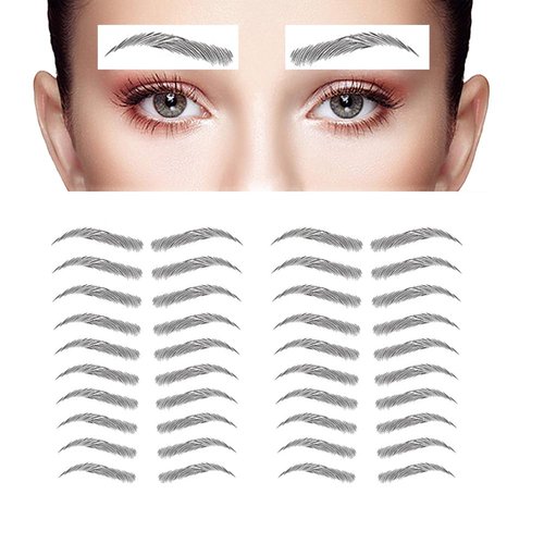 40 Pairs Eyebrow Tattoo Stickers Waterproof Peel Off 6D Eyebrow Tattoo Sticker Nature False Eyebrows Hair-Like Long Lasting Tattoo Eyebrow for Woman Makeup Tool