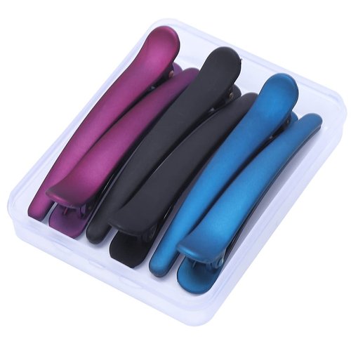 BMAMBAS Hair Clips for Styling Salon Sectioning Non-Slip Colorful Plastic Duckbill Alligator Hair Barrettes Pins for Thick and Thin Hair female (6 PCS COLORED)