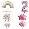 Unicorn Balloons Unicorn Birthday Party Decorations for Girls Foil Balloons Set Macaron and Rainbow Balloon Wedding Baby Shower Party Supplie (number 2)