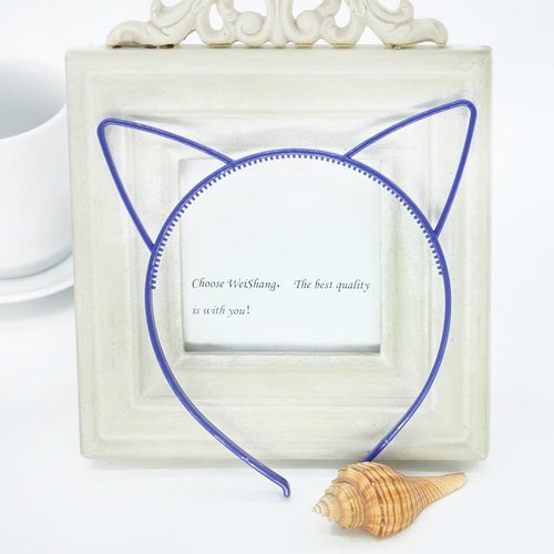 Junfamilee 2 Pcs Blue Simple Comfortable Plastic Cat Ears Headband Women's Headbands Hair Accessories, Women's Fashion Headbands, Blue Cat Ears