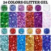Teenitor 24 Colors Face Glitter Body Glitter Gel, Hair Glitter Gel, Glitter for Halloween Makeup, Face Makeup Glitter Gel for Face, Body, Hair