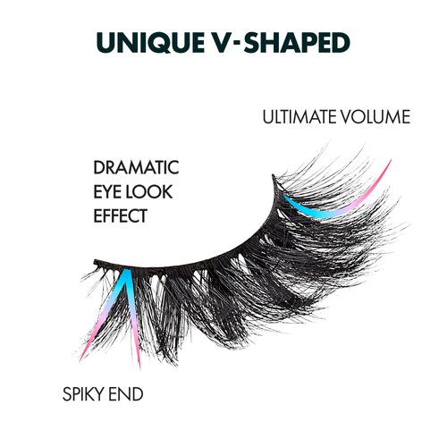 i-ENVY Fales Lashes, V-Shaped Volume Strip Lashes Dramatic Spiky Trendy Extension Soft Reusable Eye Lashes, Cat Eye Fluffy Fake Lashes (06)