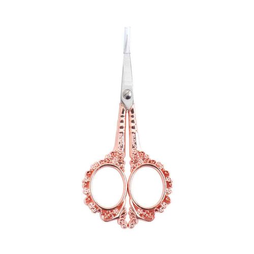 AKOAK 1 Pack Manicure Tools Vintage Plum Style Scissors European Elegant Simple Style Scissors Multi-Functional Stainless Steel Nail Scissors (Rose gold)