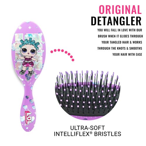 Wet Brush Lol Dolls Original Detangler Brush - Cosmic Queen - Ultra-Soft IntelliFlex Bristles Glide Through Tangles with Ease - Pain Free Comb for Women, Men, Boys and Girls