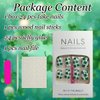 24Pcs St. Patrick's Day Press on Nails Short Square Fake Nails Green Shamrock Acrylic False Nails Lucky Four Leaf Clover Petite Glue on Nails Irish Artificial Nails for Saint Patrick's Day Manicure