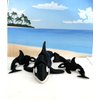 Generic 3D Printed Orca, 3 pcs Articulated Orca Whale, Fun Home Decor, Executive Desk Decor, Fidget Toy for ADHD/Autism, Medium, Black