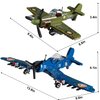 WW2 Military Plane Building Sets Compatible with Lego, Create US F4U & UK Spitfire Fighter Jet Models Toys, Great Army Airplane Aircraft Gifts for Boys Kids