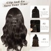 BARSDAR Clip in Hair Extensions, 20 Inch 5PCs Long Wavy Black Hair Extensions Clip in, Thick Soft Synthetic Clip in Hairpieces for Women Girls Daily Party Halloween- Natural Black