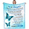 to My Daughter Gift Blanket, Daughter Birthday Gifts from Mom Dad, Gift for Daughter Graduation Wedding Valentines Day Soft Throw Blanket 50"x 60"