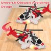 Helicopter Toy for Toddlers,Airplane Helicopter Toy for Kids,Birthday Gifts Propeller Helicopter with Voice&Light Function,360°Freedom&Automatic Obstacle Avoidance Airplane Toy for Kids 3+ (Red)