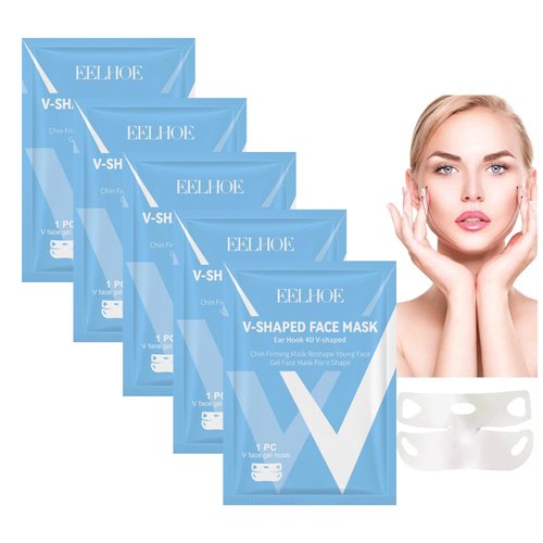 ADUTRY 5PCS Double Chin Mask Reusable, Double Chin Mask, V Line Lifting Mask, 2024 New Lifting Face Mask,Suitable for all Skin Types