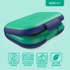 Bentgo Kids Chill Leak-Proof Lunch Box - Included Reusable Ice Pack Keeps Food Cold; 4-Compartment Bento Lunch Container; Microwave/Dishwasher Safe; 2 Year Manufacturer's Warranty (Green/Navy)