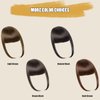 TENDER EPOCH Bangs Hair Clip in Bangs - Fake Curtain Flat French Bangs Clip on Hair Extensions, Natural Thick Bangs Fringe with Temples Hairpieces for Women Daily Wear - Light Brown