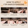 DOORES I Tip Hair Extensions, Jet Black 50g/100s 14 Inch, I Tip Remy Hair Extensions Natural Hair Extensions Cold Fusion Hair Extensions Silky Smooth Hair Extensions Straight Hair Extensions for Women