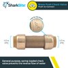 SharkBite 1/2 Inch Check Valve, Push to Connect Brass Plumbing Fitting, PEX Pipe, Copper, CPVC, PE-RT, HDPE, U2008-0000LFA