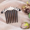 GeoGeoDIY Hair Comb, 4 Pcs Pearls Rhinestones Flower Hair Combs Pins, Vintage Wedding Headpieces Hair Tools, Hair Accessory for Women and Girls, Thick Hair, Black & White, Daily present