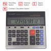 Sharp QS-2130 12-Digit Commercial Desktop Calculator with Kickstand, Arithmetic Logic, Battery and Solar Hybrid Powered LCD Display, Great For Home and Office Use,Gray and Black Small