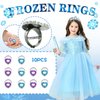U-PTYTM 110Pcs Snowflake Birthday Party Favors Supplies kids Girl Winter Party Decorations Set Include Stickers, Hair clips, Necklaces, Rings, Hair Ties, Hair clips, Bracelets