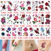 Glaryyears Flower Realistic Temporary Tattoos, Small Tiny Fake Rose Tattoo Stickers, 25 Pack for Women Girls Adults Makeup on Body Face Hand Finger Arm Neck Wrist, Sexy Party Supplies Favors