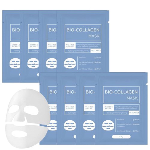 8Packs Coco Bio Collagen Mask, Coco Bio-Collagen Face Mask Korean, Collagen Anti Wrinkle Mask, Bio-Collagen Deep Mask, Hydrating Overnight Hydrogel Mask, Pore Minimizing, Elasticity (8 pcs)