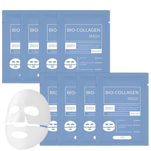 8Packs Coco Bio Collagen Mask, Coco Bio-Collagen Face Mask Korean, Collagen Anti Wrinkle Mask, Bio-Collagen Deep Mask, Hydrating Overnight Hydrogel Mask, Pore Minimizing, Elasticity (8 pcs)