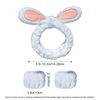 3-Pack Spa Headband and Wristband Set,Soft Plush Makeup Skincare Headband Wrist Bands Cute Bunny Rabbit Ears Face Wash Headband and Towel Wristband Set for Women Girls Washing Face Skin Care (Blue)
