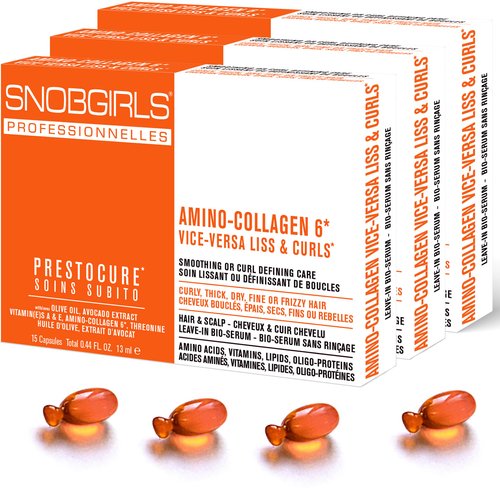 SNOBGIRLS VICE-VERSA CURLS Vegan Hair Oil Smoothing or Curl Defining All Types of Curls, Curly, Dry or Frizzy Hair with Hyaluronic Acid, & Hair Vitamins (45 Hair Oil Capsules)