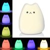 Litake LED Cat Night Light for Kids, Battery Powered Silicone Cute Cat Nursery Night Lights, Portable Night Light, Ideal Multicolor Christmas Gifts for Baby, Children, Toddlers, Teen Girls