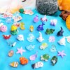 120 PCS Miniature Ocean Theme Mini Resin Ocean Animals Ocean Mini Figurines Resin Axolotl for DIY Fish Tank Accessories, Micro Landscape Aquarium