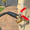 HQMPC Garden Hose Y Valve Hose Splitter Brass Hose Splitter With Stainless Steel Long Handle Brass Y Valve Water Garden Hose Adapter 2 Way Y Valve 3/4" GHT Thread