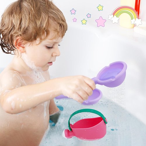 Bath Toys for Toddlers Age 1-3, 3 Pack Baby Bath Tub Swimming Pool Water Table Toys, Soft Mold Free Water Toys Fun Tactile Training Newborn Gifts