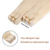 Lovrio 14" 20pcs 50g Remy Straight Tape in Human Hair Extensions Invisible 60 Platinum Blonde Tape ins Hair