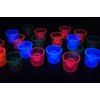 DIRECTGLOW LLC 4oz 20ct Assorted Blacklight Reactive Soft Plastic Bomber Shot Glasses