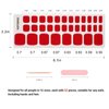 Wekcekcek Semi Cured Gel Toenail Strips, 32 Scarlet Fiery Toenail Stickers Pedicure Strips Salon Quality Nail Wraps with Nail File & Wood Stick(UV/LED Lamp Required)