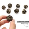 DND Dice,Hollow D&D Metal Dice,Unique Round Ball Design Octopus Dice with Gift Box for Dungeons & Dragon Gaming,7 PCs Steampunk Polyhedral D and D Dice Set D20 D12 D10 D8 D6 D4 D% for RPG,MTG,Bronze