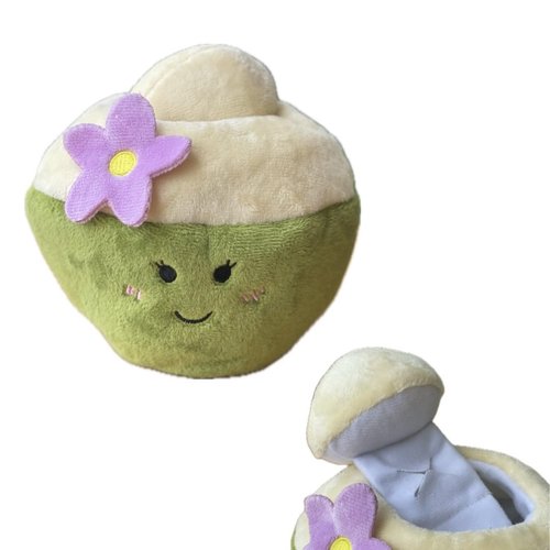 Ohmypet Plush Toys Coconut Hide and Seek Snuffle Toys for Dog and Cat Treat Puzzle Crinkle Toys