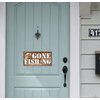 Funny Gone Fishing Wall Decor Sign, Printed Wood Plaque Sign, Hanging Fishing Decor Sign, Family Signs for Home Decor Gift, Gifts for Men, Farmhouse Decor Wall Art Sign 12" x 6"