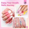 SAVILAND Acrylic Nail Brushes Set: Sizes 8, 10, 14 Nail Brushes for Professional Acrylic Powder Applications, Nails Extension, 3D Carving for Home Salon DIY Nail Art Brush Manicure Acrylic Tools Pink