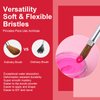 4PCS Acrylic Nail Brush Set, Size 6/8/12/16. Kolinsky Hair,Oval Crimped Pressed Shaped Acrylic Nail Brushes,Red Metal Handle Acrylic Powder Brush Set Professional Manicure For DIY Home Salon